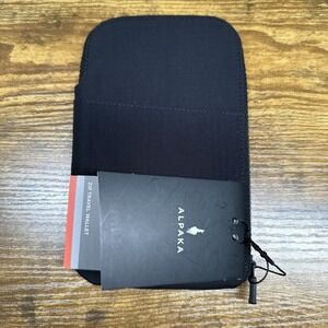 NEW Alpaka Zip Travel Wallet Black Axoflux 210D RFID Protected Mens Accessories